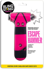 Super-Cute Safety Hammer - Emergency Automotive Escape Hammer Tool, Seat Belt Cutter &amp; Car Window Break Tool - Pink, 2 Count
