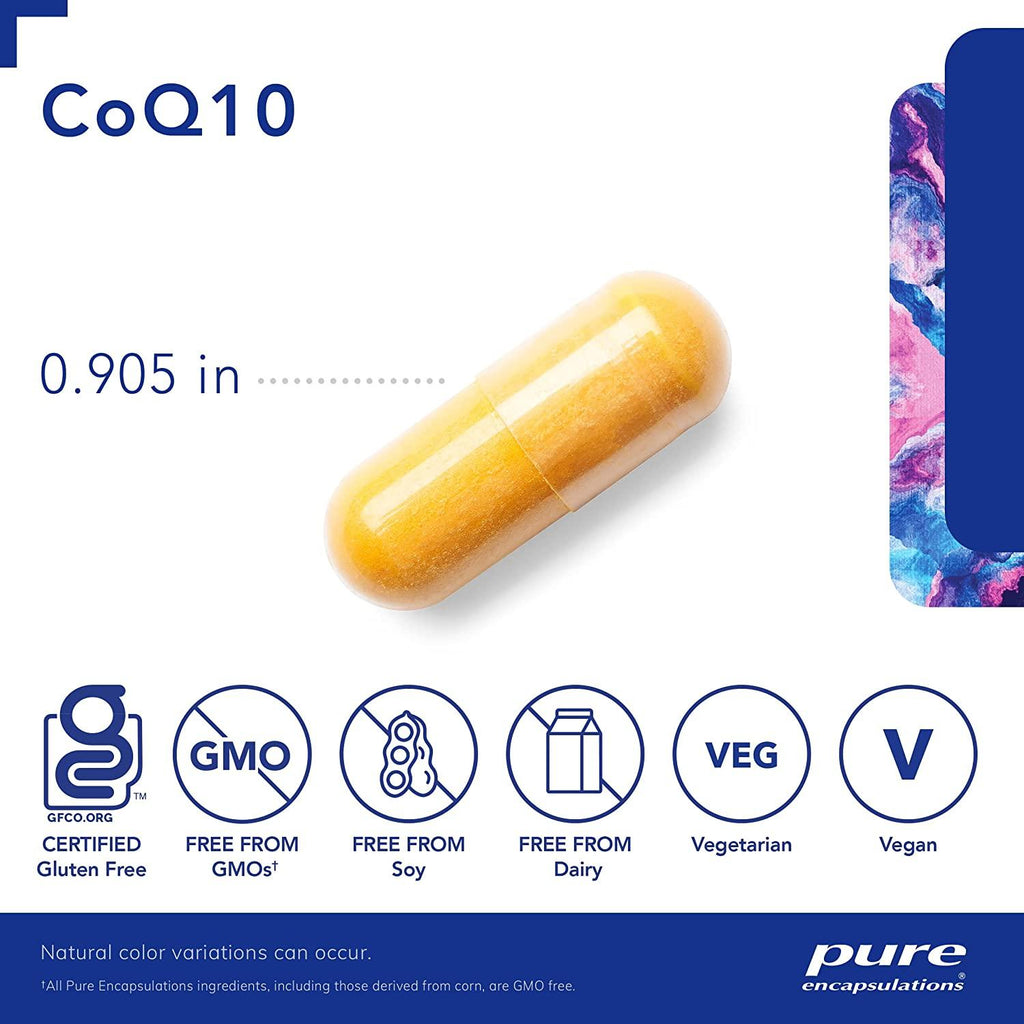 Pure Encapsulations CoQ10 500 mg | Coenzyme Q10 Supplement for Energy, Antioxidants, Brain and Cellular Health, Cognition, and Cardiovascular Support* | 60 Capsules