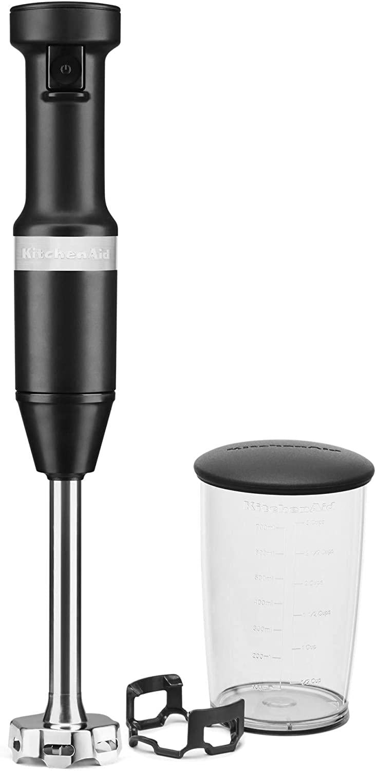KitchenAid KHBV53BM Variable Speed Corded Hand Blender, Black Matte, 8 in