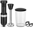 KitchenAid KHBV53BM Variable Speed Corded Hand Blender, Black Matte, 8 in