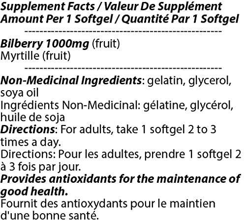 Europe Blueberry 1000mg 180s - [12 Bottles] Vision Care