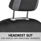 BDK UltraSleek Gray Seat Covers for Cars Full Set, Two-Tone Front Seat Covers with Matching Back Seat Cover, Stylish Car Seat Protectors with Split Bench , Automotive Interior Covers