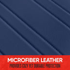 Motor Trend Seat Covers for Cars Trucks SUV, Faux Leather 2-Pack Blue Padded Car Seat Covers with Storage Pockets, Premium Interior Car Seat Cover