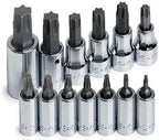 SK Hand Tools 84213 13-Piece 1/4-Inch, 3/8-Inch and 1/2-Inch Drive Torx Bit Socket Set