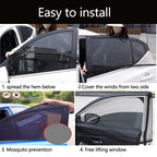 Upgraded Mosquito Prevention Car Window Sun Shade Cover Breathable Mesh Car  Side Window Shade Sunshade UV Protection Fit For Most Cars