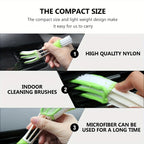 2-in-1 Air Conditioning Outlet Vent Brush Internal Cleaning Tools Interior Multi-purpose Dust Cleaner For Car