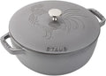 Staub Cast Iron 3.75-qt Essential French Oven Rooster - Graphite Grey, Made in France
