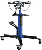 Transmission Jack,1/2Ton/1100lbs Capacity Hydraulic Telescopic Transmission Jack, 2-StaFloor Jack Stand with Foot Pedal, 360° Swivel Wheel, Garage/Shop Lift Hoist, Blue