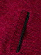 mens plain chenille knit stand collar zipper warm cardigans with pocket
