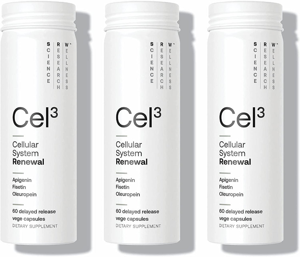 SRW Laboratories Cel³ Renewal | Supports Youthful Cell Function and Renewal, Eliminates Cellular Waste and Supports Healthy Aging | 180 Capsules