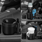 SuraCar Cup Holder Expander Adapter (Adjustable) with Phone Holder Holds Most Car Cup Holder and Phones, Compatible with Large 32/40 oz Bottles, Big Drinks, Mugs