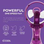 O2COOL Deluxe Handheld Battery Powered Water Misting Fan (Purple)
