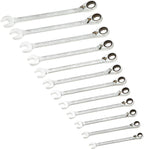 Hazet 606N/12 Ratcheting combination wrench set 12 pc metric with case 8-19mm