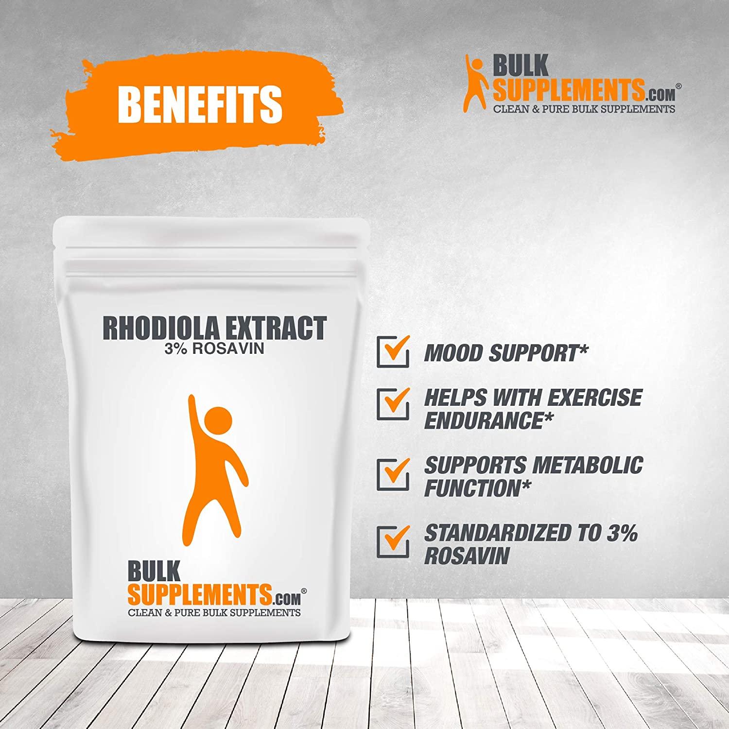 BulkSupplements.com Rhodiola Extract (3% Rosavin) (1 Kilogram - 2.2 lbs)