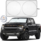 EcoNour Truck Sun Shade for Windshield | Front Truck Window Shade for Maximum UV Rays and Sun Heat Protection | Truck Sun Shield for Breezy Cool Interior | Fits Most Sedans, SUVs, and Trucks.