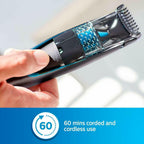 Men's Vacuum Beard Trimmer Cordless and Corded Philips BT7206/15 Smart Trimmer