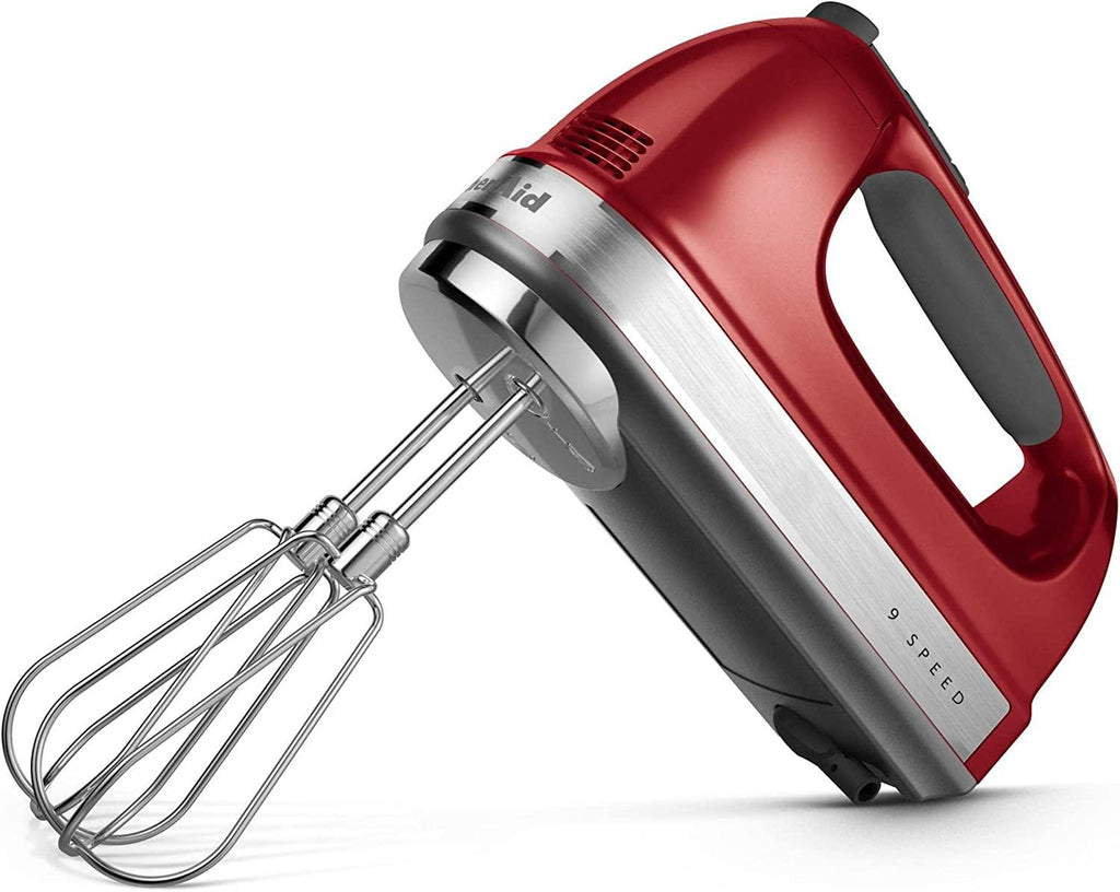 KitchenAid 9-Speed Digital Hand Mixer with Turbo Beater II Accessories and Pro Whisk - Candy Apple Red