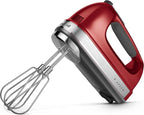 KitchenAid 9-Speed Digital Hand Mixer with Turbo Beater II Accessories and Pro Whisk - Candy Apple Red