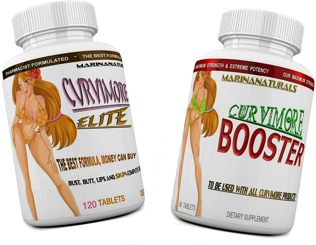 CURVIMORE Elite Complete ☀ Our Advanced Natural Breast Enlargement, Butt Enhancement, Bust Enhancement Lip Plumping & Skin Tightening Pills – Fuller Breasts, Booty & Brazilian Butts. 3-Month Course