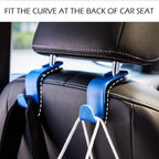 LivTee Car Seat Headrest Hook, Car Headrest Hidden Hook, 4 Pack Universal Auto Car Back Seat Hook Organizer for Purse Coat, Car Interior Accessories (Blue)