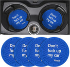 8sanlione Car Cup Coaster, 4Pcs 2.75 Inch Auto Cup Holder Insert Coasters, Non-Slip Waterproof Embedded Drink Mat, Automotive Interior Accessories for Men and Women (D Blue/4PCS)
