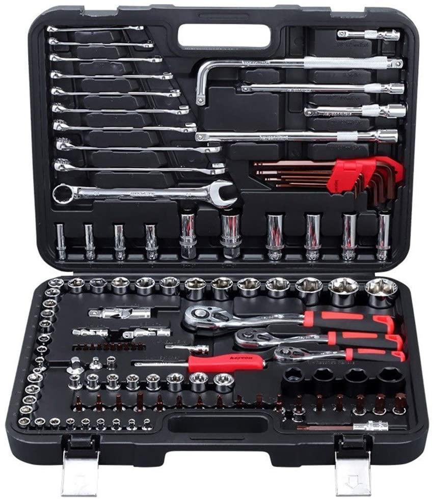 Peixiang Sturdy Wrench 120pcs Socket Set Car Repair Tool Auto Hand Tool Kit Ratchet Set Torque Wrench Chrome Vanadium Steel Auto Tools Repair Tools Safety