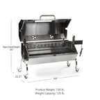 25W  Steel Rotisserie Grill, Rated 125 LB