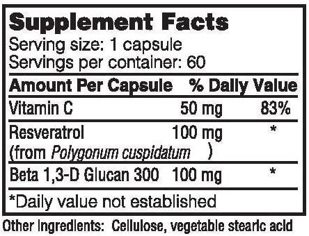 RVB300 Beta 1, 3-D Glucan Resveratrol Mix for Immune System - 3 Pack