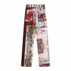 loose shrink waist straight leg pants