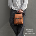 WEIXIER 1/2pcs Crossbody Bag, Men's Shoulder Bag, Retro Faux Leather Vertical Business Casual Satchel Bag, Men's Gift For Father/Anniversary