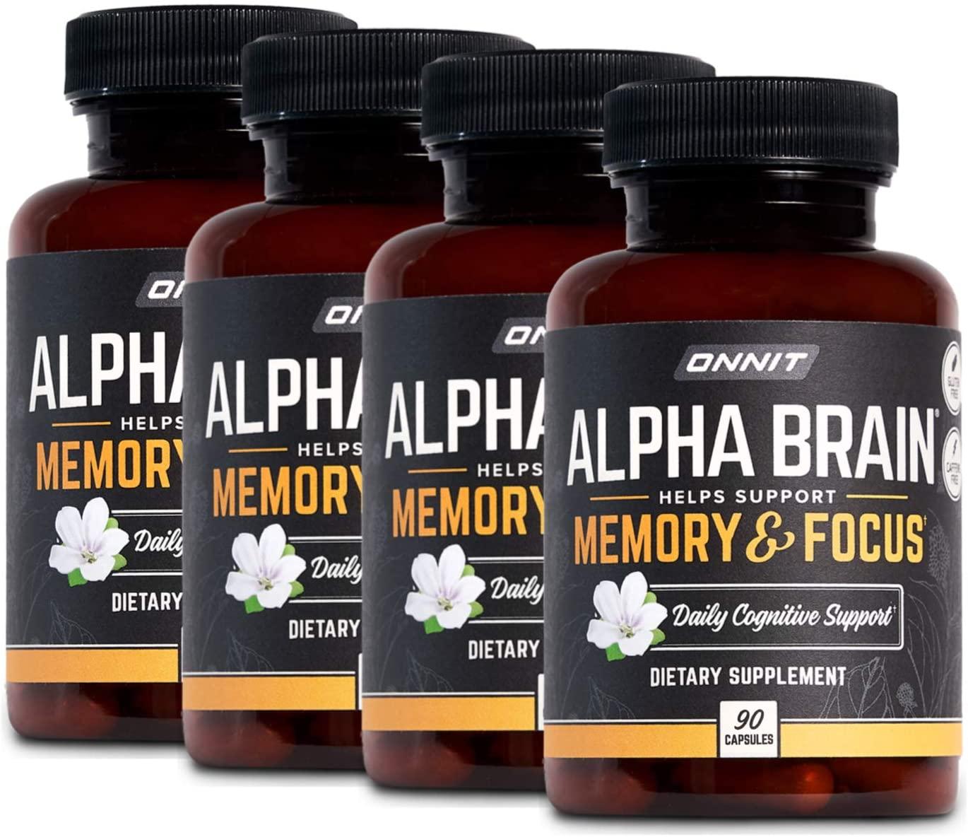 ONNIT Alpha Brain (360ct) - Premium Nootropic Brain Supplement - Focus, Concentration & Memory - Alpha GPC, L Theanine & Bacopa Monnieri