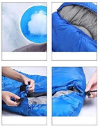 XTYZIL Sleeping Bag ZQ Adult Outdoor Camping Sleeping Bag with Hood Camping Office Lunch Break Home Sleeping Bag Supplies, Colour:Double Blue Green