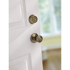 Tylo Antique Brass Exterior Entry Door Knob and Double Cylinder Deadbolt Combo Pack