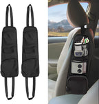 QUICTO 2PCS Car Seat Storage Hanging Bag, Multi-Pocket Seat Side Organizer, Car Multifunctional Mesh Net Pocket, Can Hold Mobile Phone, Wallet, Glasses, Suitable for Cars, SUVs, Trucks
