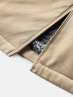 mens plush lined warm button front lapel casaul slant pocket overcoats