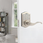 Satin Nickel Keypad Electronic Door Lever Entry Lock