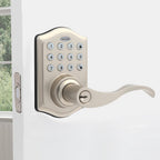Satin Nickel Keypad Electronic Door Lever Entry Lock