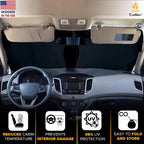 EcoNour Foldable Sunshade for Car Windshield | Dashboard Shield for Your Vehicle | Auto Window Shades for UV Rays and Sun Screen Protection | Suits for Most Sedans, SUVs, and Vans