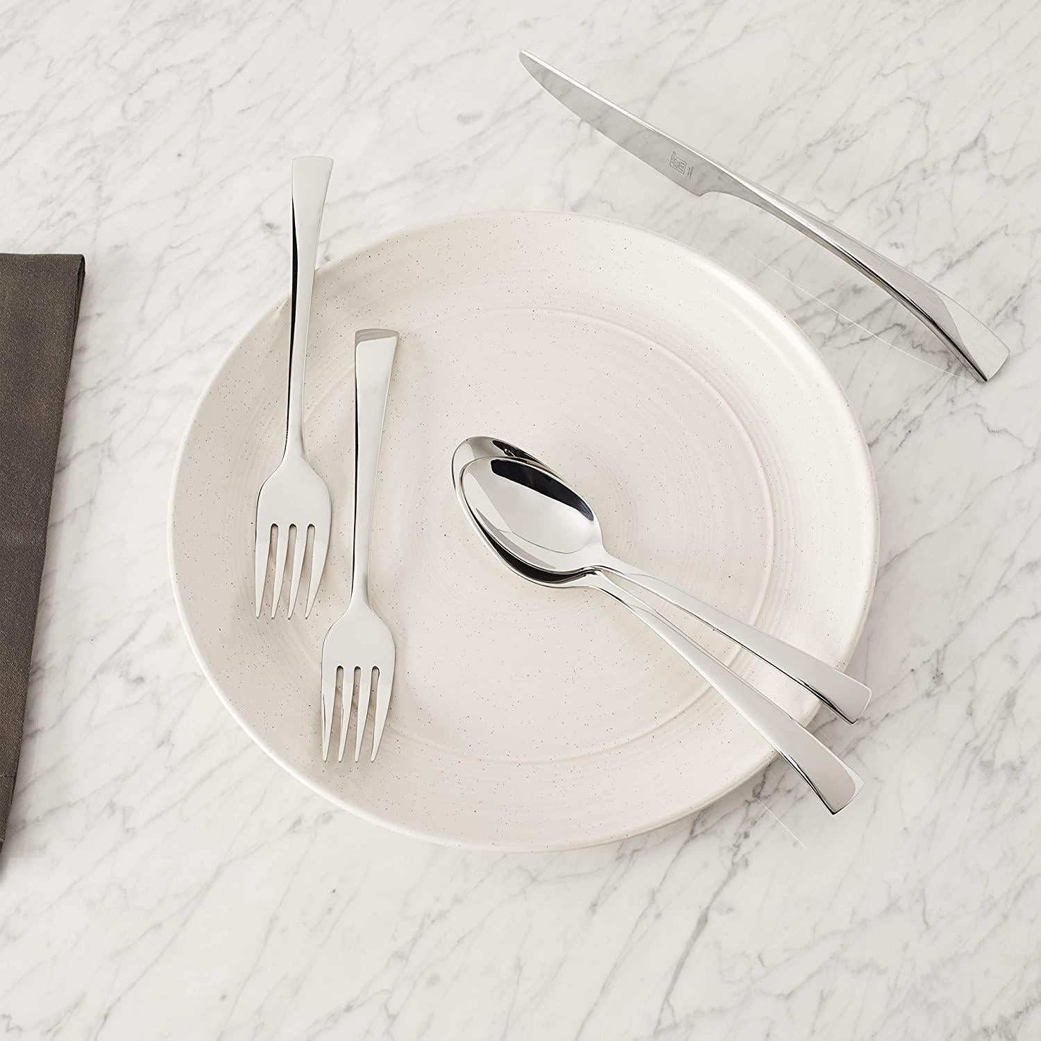 Zwilling JA Henckels Bellasera Satin 45-Piece 18/10" Stainless Steel Flatware Set, Silver