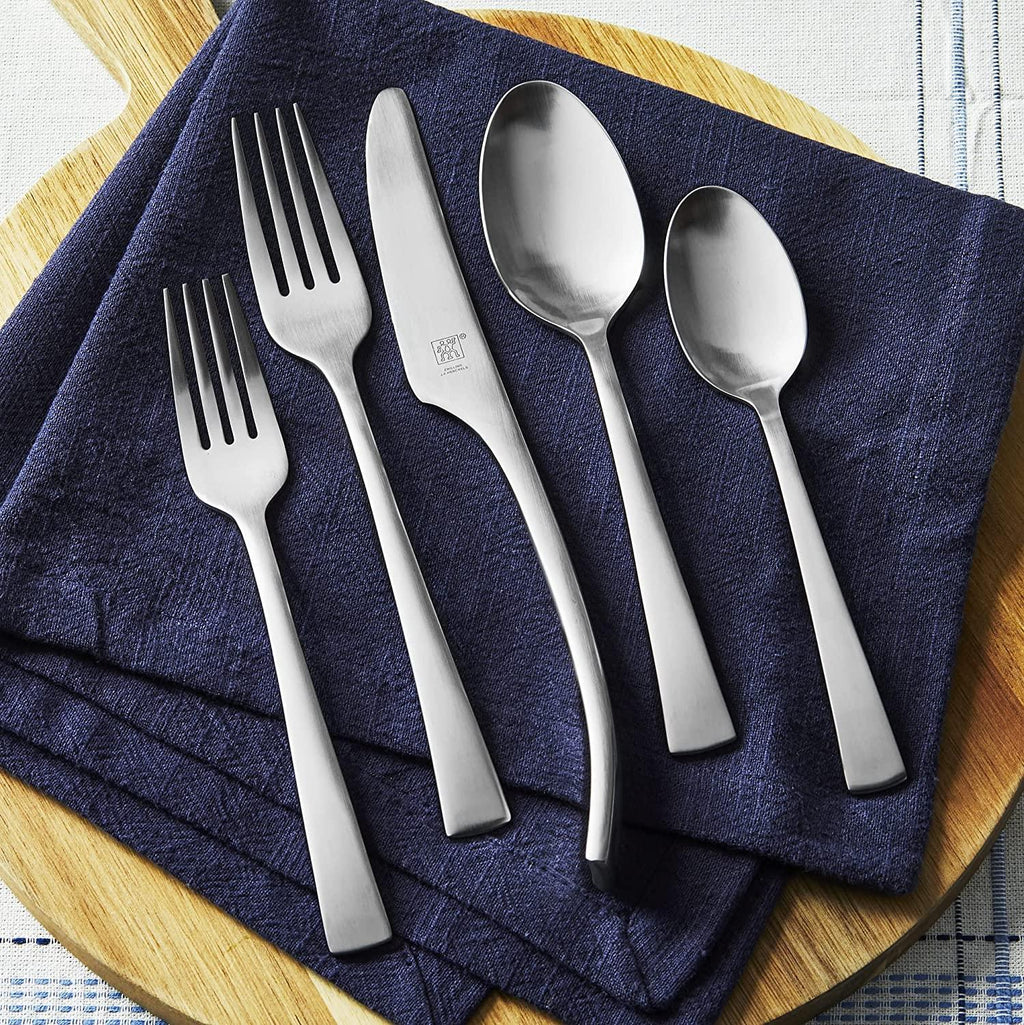 Zwilling JA Henckels Bellasera Satin 45-Piece 18/10" Stainless Steel Flatware Set, Silver