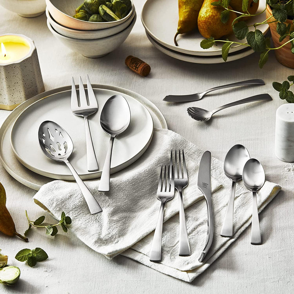 Zwilling JA Henckels Bellasera Satin 45-Piece 18/10" Stainless Steel Flatware Set, Silver