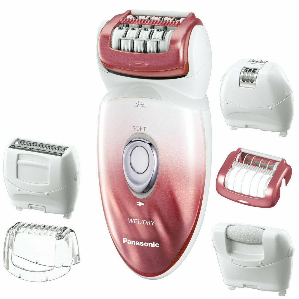 ES-ED90-P Wet/Dry Epilator and Shaver, +Six Attachments including Pedi