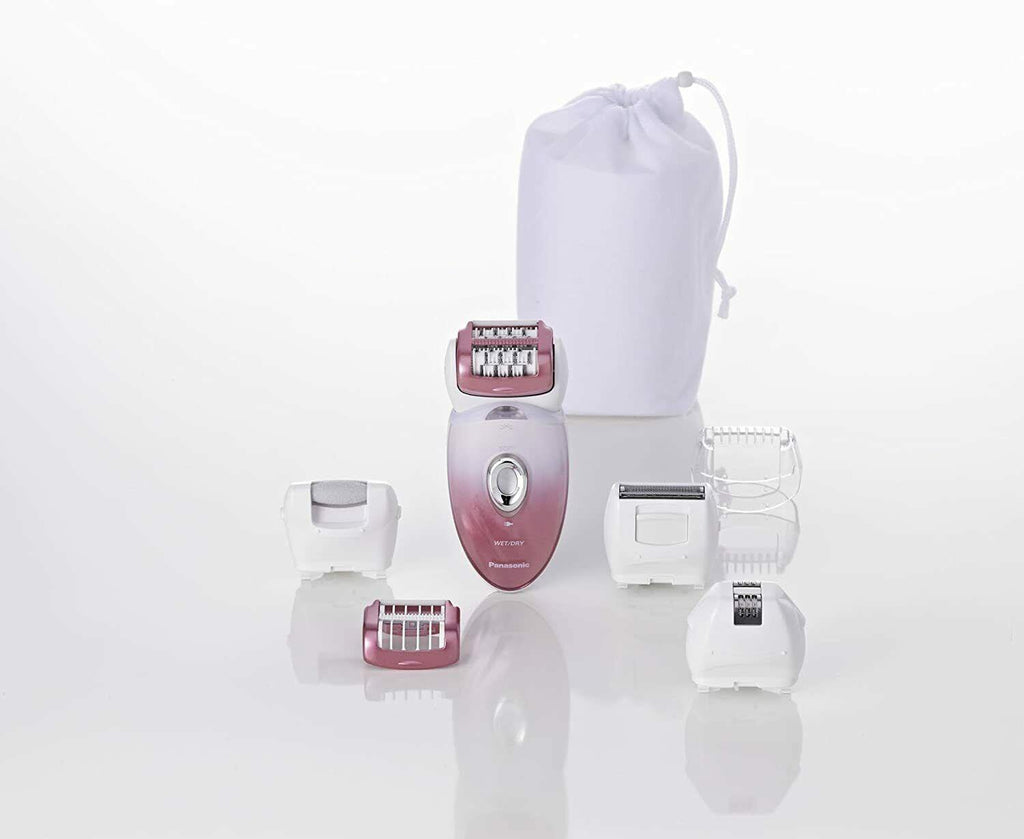 ES-ED90-P Wet/Dry Epilator and Shaver, +Six Attachments including Pedi