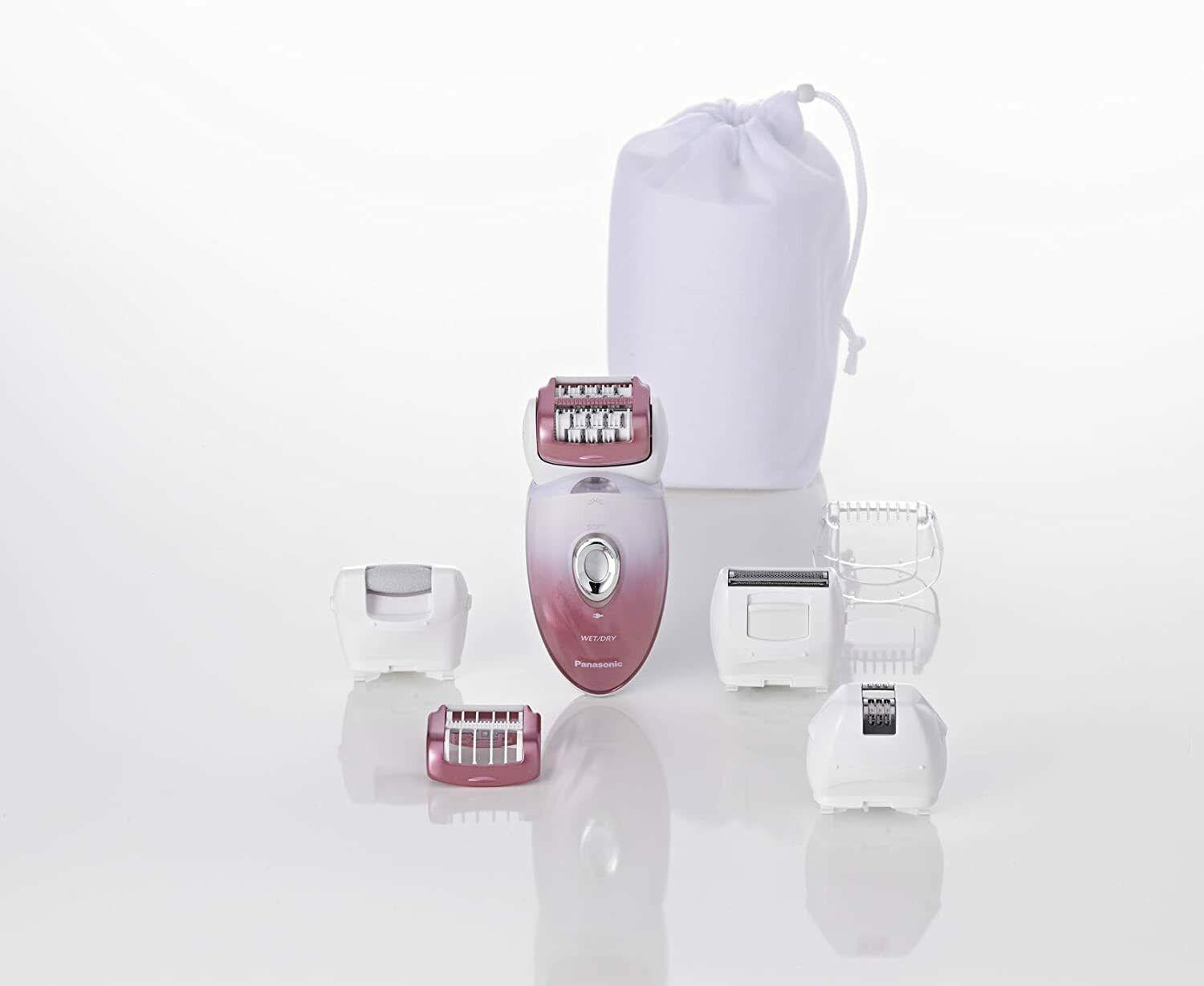 ES-ED90-P Wet/Dry Epilator and Shaver, +Six Attachments including Pedi