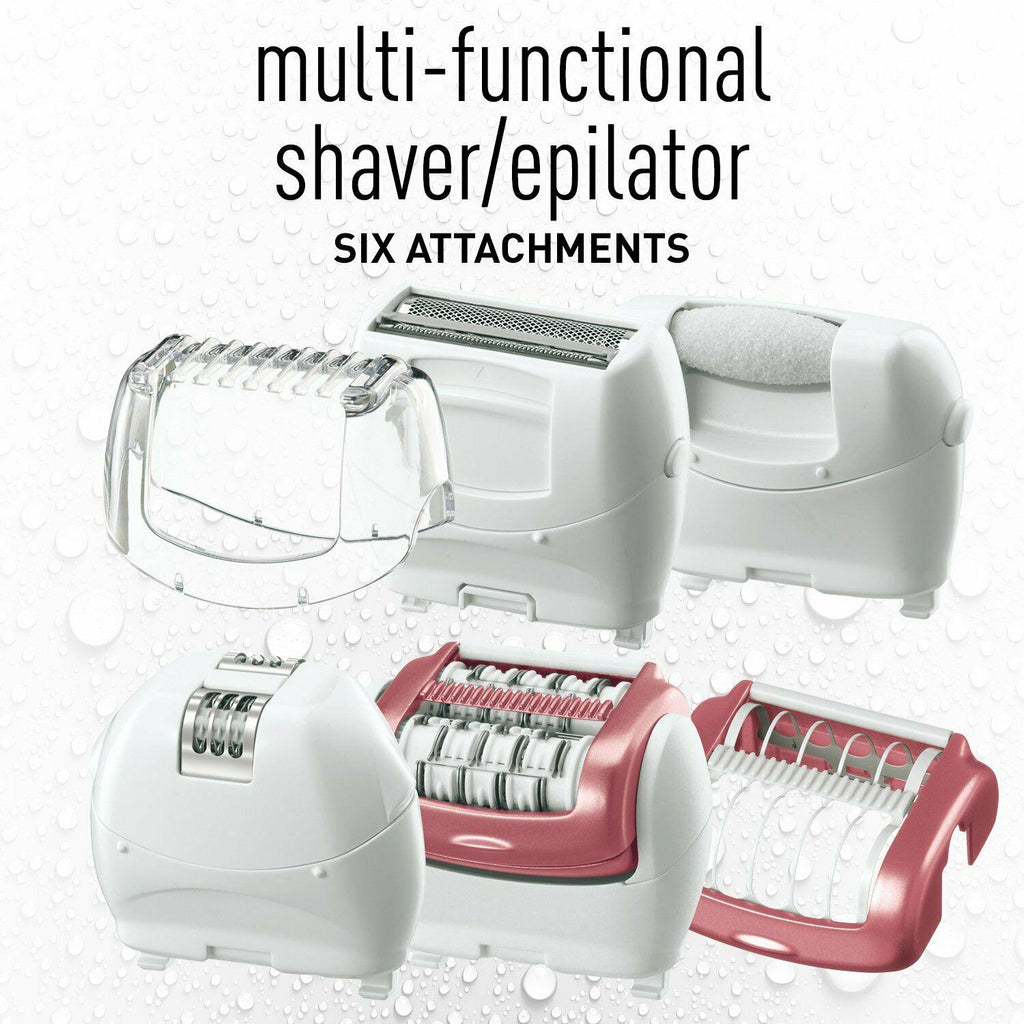 ES-ED90-P Wet/Dry Epilator and Shaver, +Six Attachments including Pedi