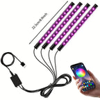 Brighten Up Your Car with 48RGB LED Lights - App Controlled, USB Powered, and Music Synced!