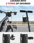 kemimoto Motorcycle Cup Holder, Oxford Fabric Motorcycle Drink Holder with 0.6"-1.5" Alligator Clamp, Universal Water Bottle Holder for Motorcycle, ATV/UTV, Scooter, Boat, Kayak, Bike, Walker