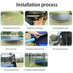 8ft Trampoline with Enclosure,300 LBS Weight Capacity for 5-6 Kids, Spring Cover Padding and Ladder,Outdoor Fitness Trampoline for Kids, Adults