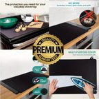 Stove Covers, Heat Resistant Glass Stove Top Cover , For Electric Stove LarCooktop Cover, Anti-Slip Coating Waterproof Stove Gap Foldable