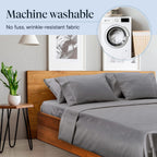 LuxClub 6 PC Full Size Sheet Set Bamboo Sheets Deep Pockets 18" Eco Friendly Wrinkle Free Cooling Sheets Machine Washable Hotel Bedding Silky Soft - Silver Full